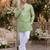 Green embroidered silk straight kurta