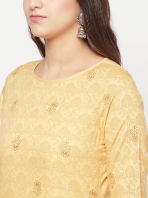 rayon digital screen print straight kurta,golden/beige,(s,m,l,xl,2xl,3xl) 5