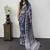 Blue Color Mirror Work Satin Saree