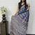 Blue Color Mirror Work Satin Saree