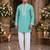 Sky embroidered silk straight kurta