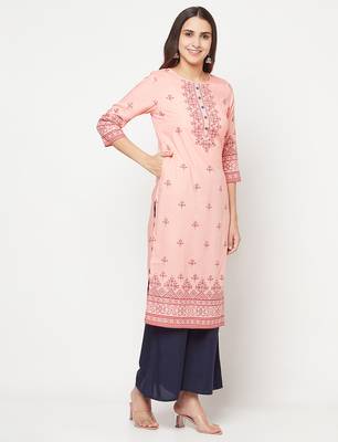 rayon digital screen print straight kurta,peach,(s,m,l,xl,2xl,3xl) 3