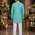 Sky embroidered silk straight kurta