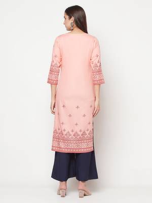 rayon digital screen print straight kurta,peach,(s,m,l,xl,2xl,3xl) 4