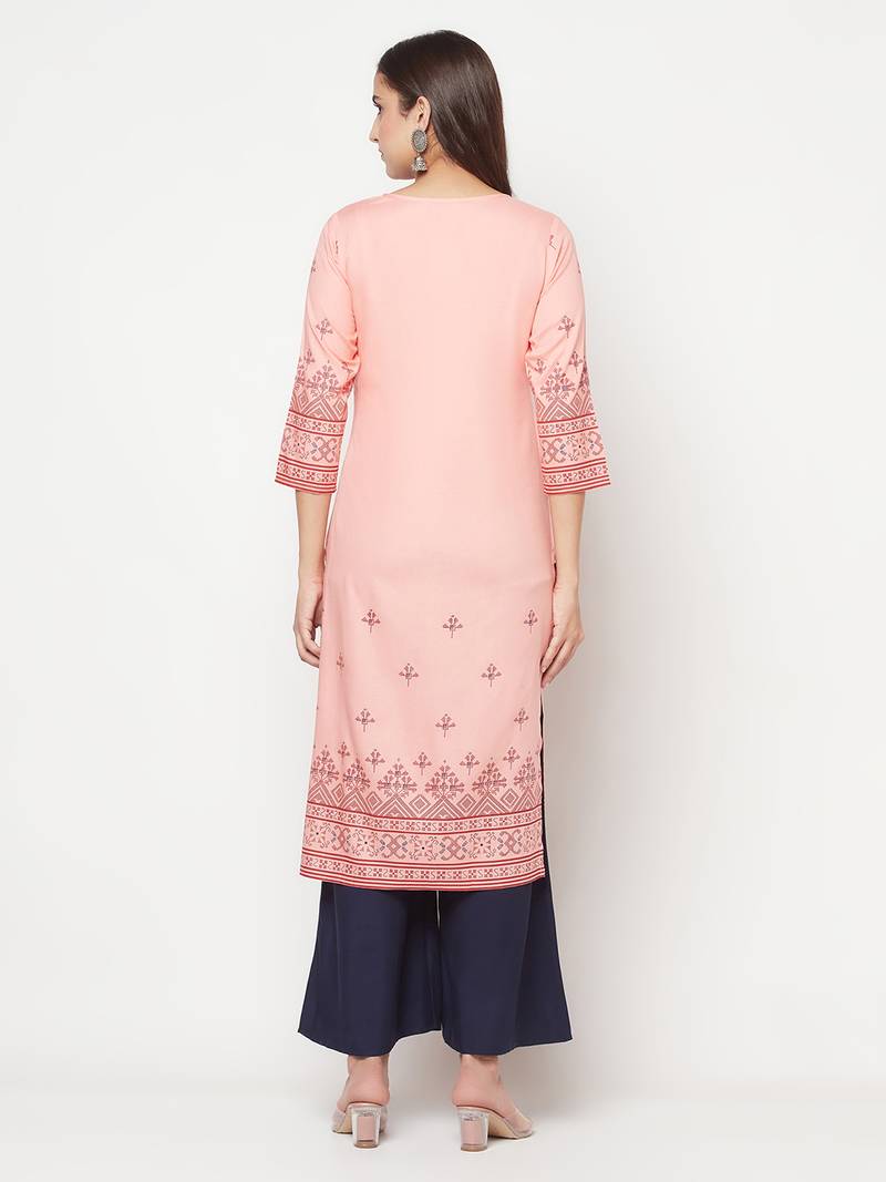 rayon digital screen print straight kurta,peach,(s,m,l,xl,2xl,3xl)