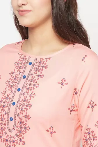 rayon digital screen print straight kurta,peach,(s,m,l,xl,2xl,3xl)