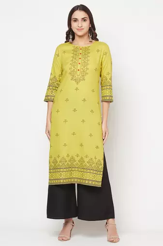 rayon digital screen print straight kurta,parrot green,(s,m,l,xl,2xl,3xl)