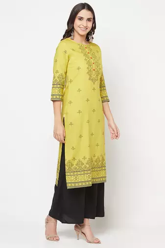 rayon digital screen print straight kurta,parrot green,(s,m,l,xl,2xl,3xl)