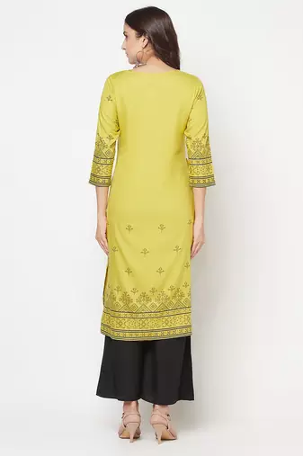 rayon digital screen print straight kurta,parrot green,(s,m,l,xl,2xl,3xl)