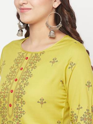 rayon digital screen print straight kurta,parrot green,(s,m,l,xl,2xl,3xl) 5