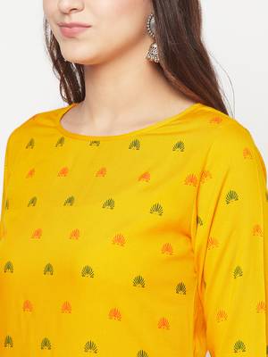 rayon screen print straight kurta,mustard,(s,m,l,xl,2xl,3xl) 5