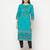 cotton block print straight kurta,turquoise,(s,m,l,xl,2xl,3xl)