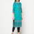 cotton block print straight kurta,turquoise,(s,m,l,xl,2xl,3xl)