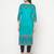 cotton block print straight kurta,turquoise,(s,m,l,xl,2xl,3xl)