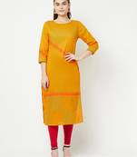 cotton block print straight kurta,mustard,(s,m,l,xl,2xl,3xl)