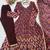 Women's maroon printed anarkali gown suit with gota patti dupatta