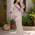 Beige cotton linen floral embroidered kurta and palazzo co-ord set