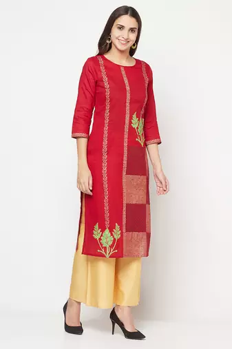 cotton foil print straight kurta,maroon,(s,m,l,xl,2xl,3xl)