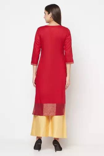 cotton foil print straight kurta,maroon,(s,m,l,xl,2xl,3xl)