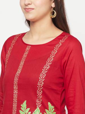 cotton foil print straight kurta,maroon,(s,m,l,xl,2xl,3xl) 5