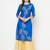cotton foil print straight kurta,royal blue,(s,m,l,xl,2xl,3xl)