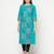 cotton block print straight kurta,turquoise,(s,m,l,xl,2xl,3xl)