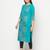 cotton block print straight kurta,turquoise,(s,m,l,xl,2xl,3xl)