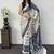Blue Color Mirror Work Satin Saree