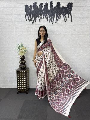 Maroon Color Mirror Work Satin Saree 3