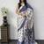 Purple Color Mirror Work Satin Saree