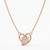 925 Sterling Silver Rose Gold Double Heart Pendant Necklace Set with Cubic Zirconia 