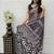Black Color Mirror Work Satin Saree