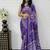 Purple Color Mirror Work Satin Saree