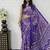 Purple Color Mirror Work Satin Saree