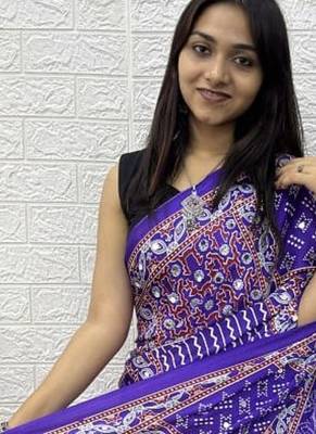 Purple Color Mirror Work Satin Saree 3