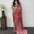 Red Color Mirror Work Satin Saree