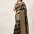 Black Color Meenakari Bird Figure Weaving And Dubbal Jari Weaving Bird Figure Strip Crepe Georgette Saree