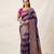 Purple Color Meenakari Bird Figure Weaving And Dubbal Jari Weaving Bird Figure Strip Crepe Georgette Saree