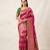 Rani Pink Color Meenakari Bird Figure Weaving And Dubbal Jari Weaving Bird Figure Strip Crepe Georgette Saree