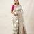 White Color Meenakari Bird Figure Weaving And Dubbal Jari Weaving Bird Figure Strip Crepe Georgette Saree