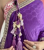 purple handmade mother of pearls parandi