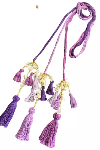 purple handmade mother of pearls parandi