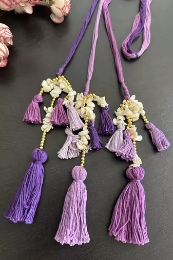 purple handmade mother of pearls parandi
