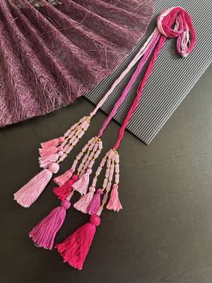 pink handmade beaded parandi 1