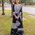 Black faux georgette sharara suit set with dupatta