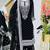 Black faux georgette sharara suit set with dupatta