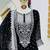 Black faux georgette sharara suit set with dupatta