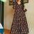 Floral printed rayon v neck black anarkali set