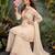 Cream premium chinon sharara suit set with border dupatta