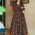 Floral printed rayon v neck black anarkali set